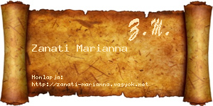 Zanati Marianna névjegykártya